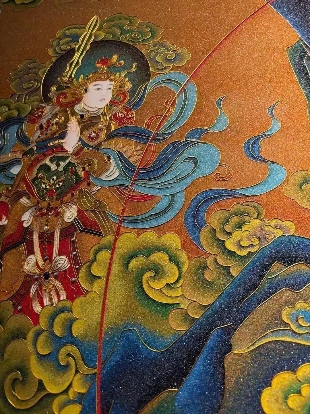 Water Moon Guanyin" Gemstone Painting