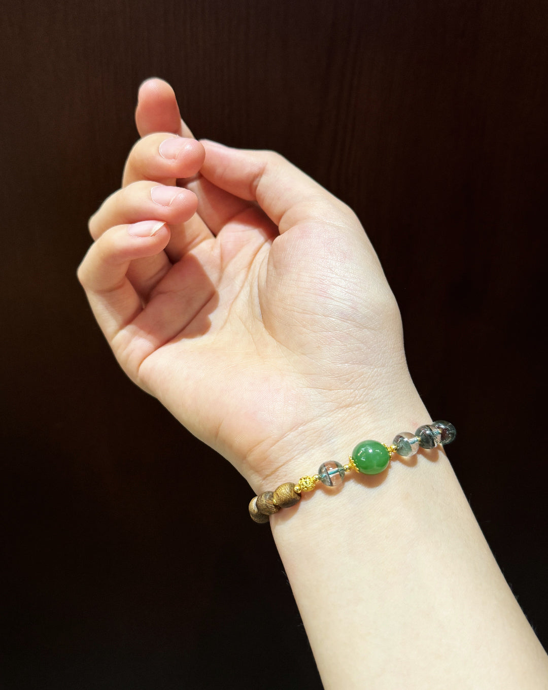 Green ghost agarwood bracelet