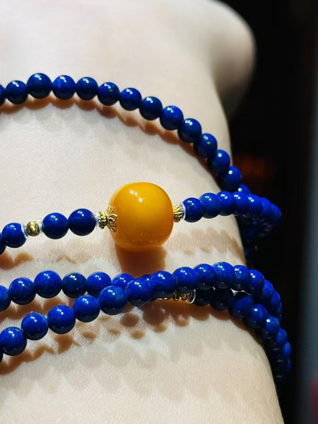 18k beeswax lapis lazuli beads 6mm