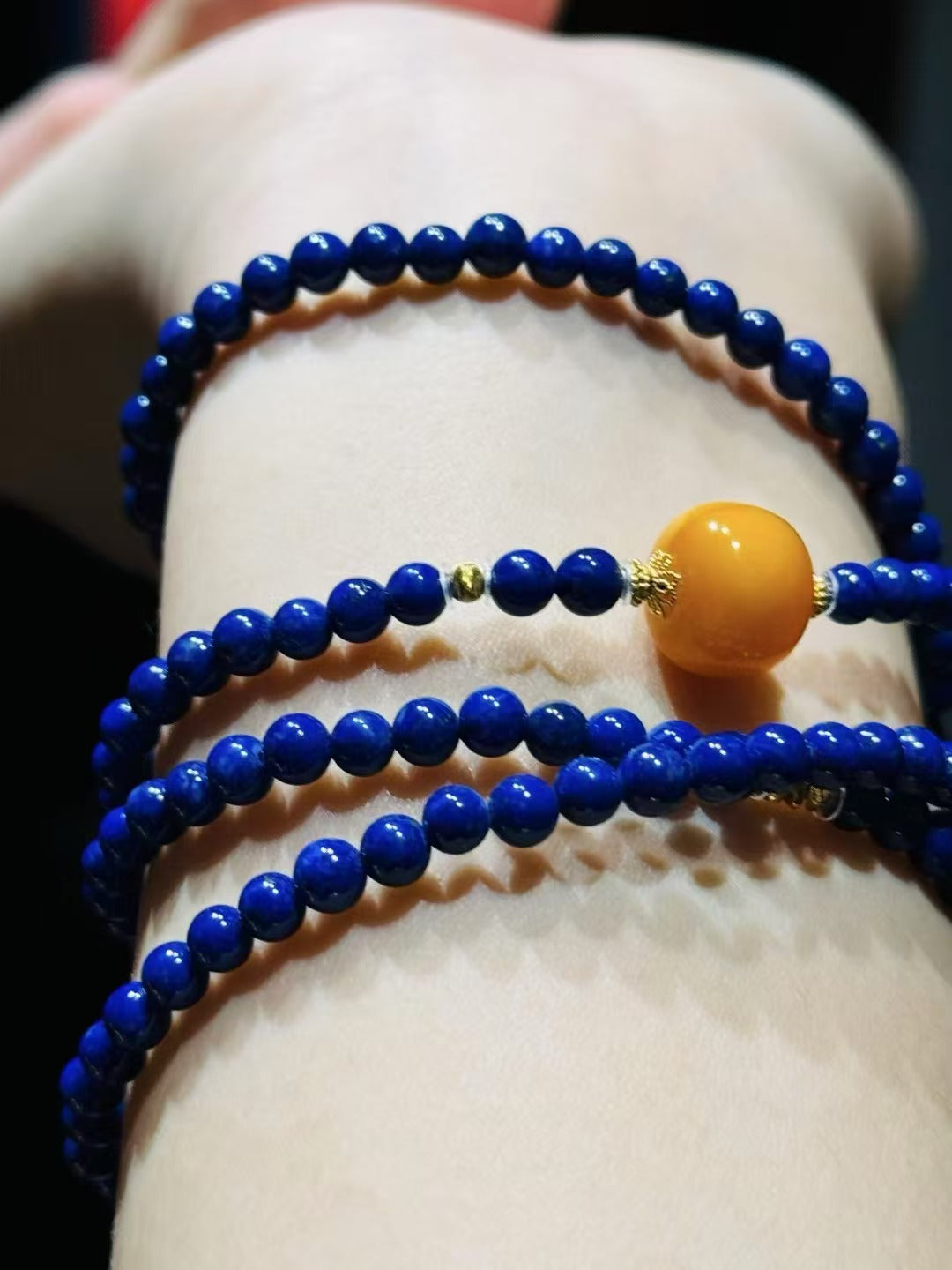 18k beeswax lapis lazuli beads 6mm