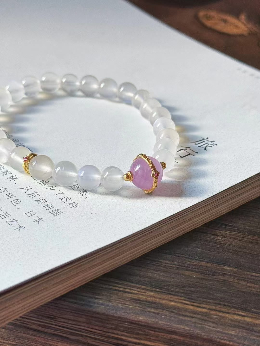 Moonstone Purple Lithium Bracelet